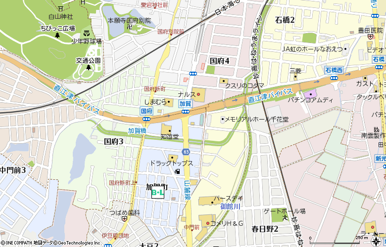 メガネスーパー 上越加賀町店付近の地図